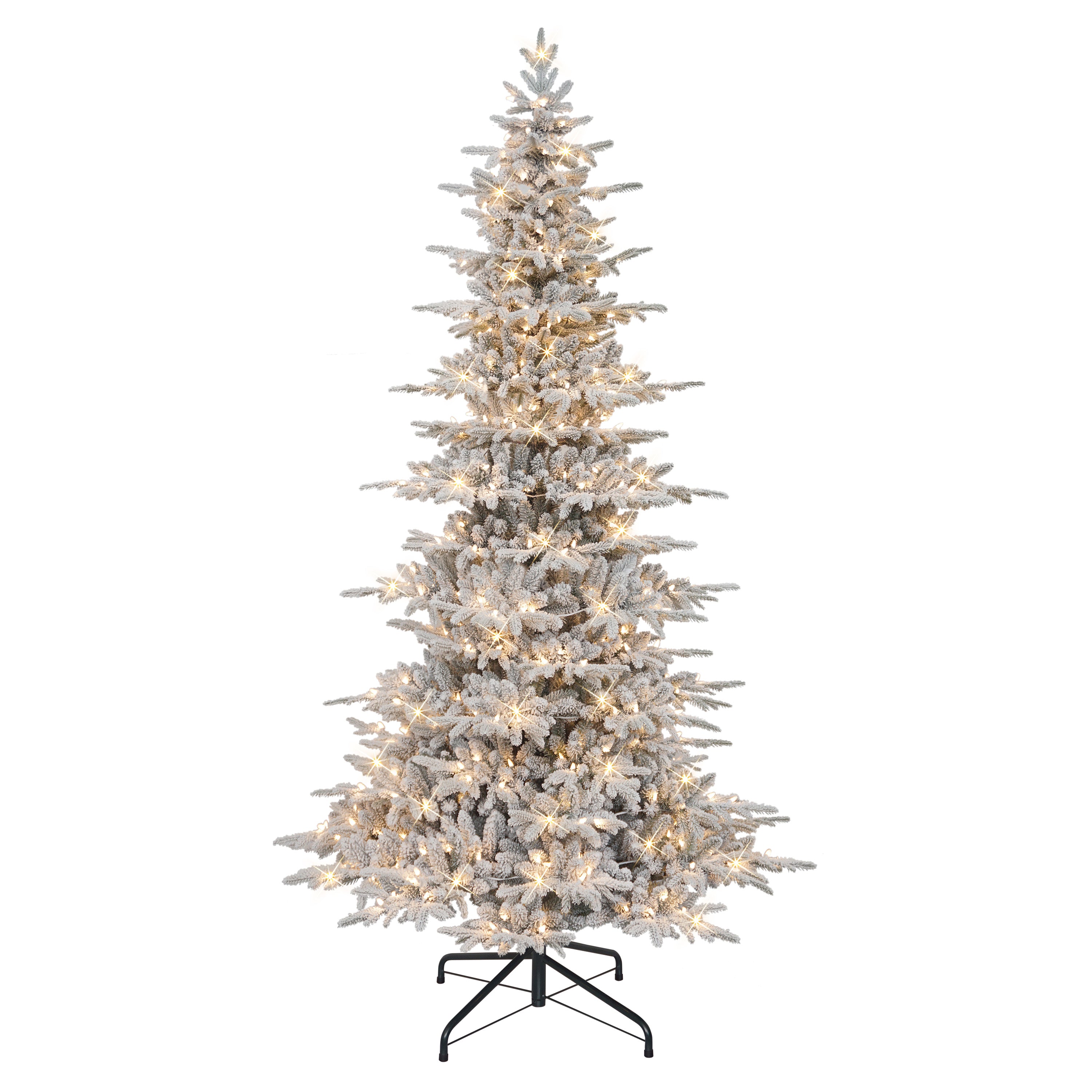 9 ft Pre-Lit Slim Flocked Artificial Utah Fir Tree UTFSLA-90C55