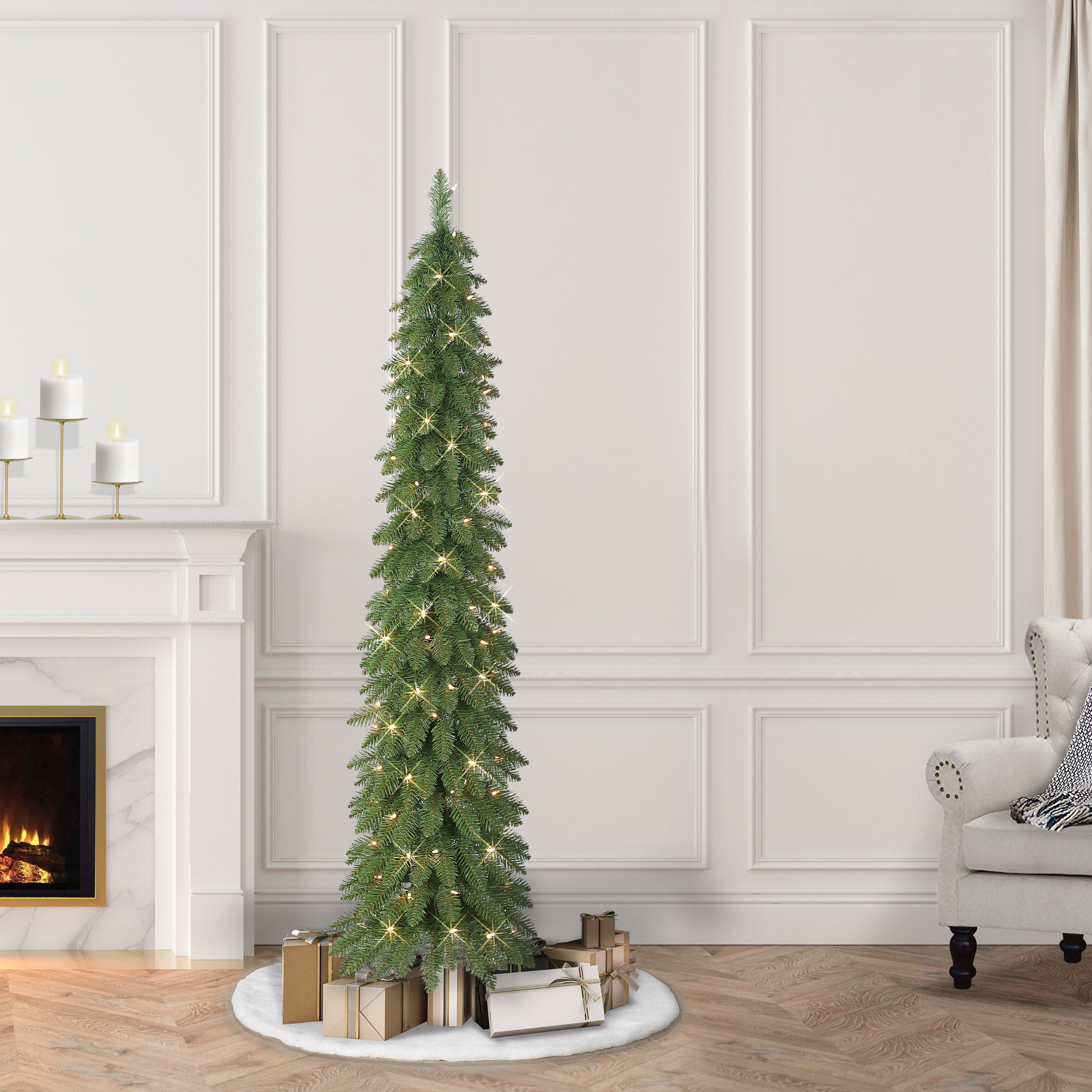 6ft Pre-Lit Alpine Pencil Tree