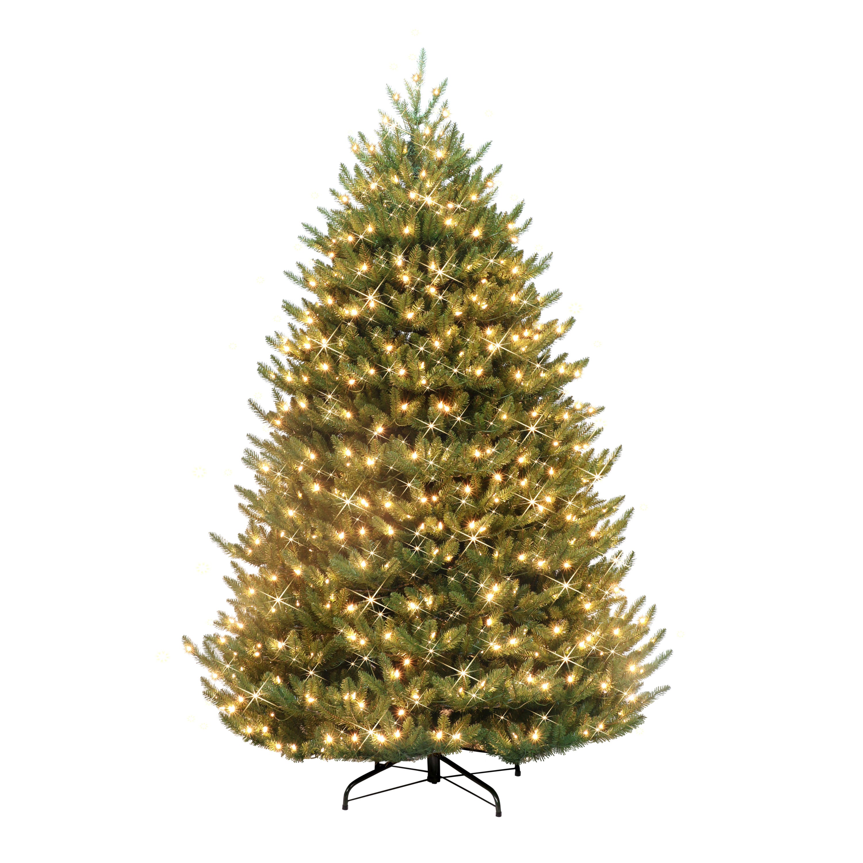 7.5 ft Canadian Balsam Fir Artificial Christmas Tree with Sure-Lit Pole® and 1000 UL Warm White LED Lights Metal Stand Green CBMA-75QLW10