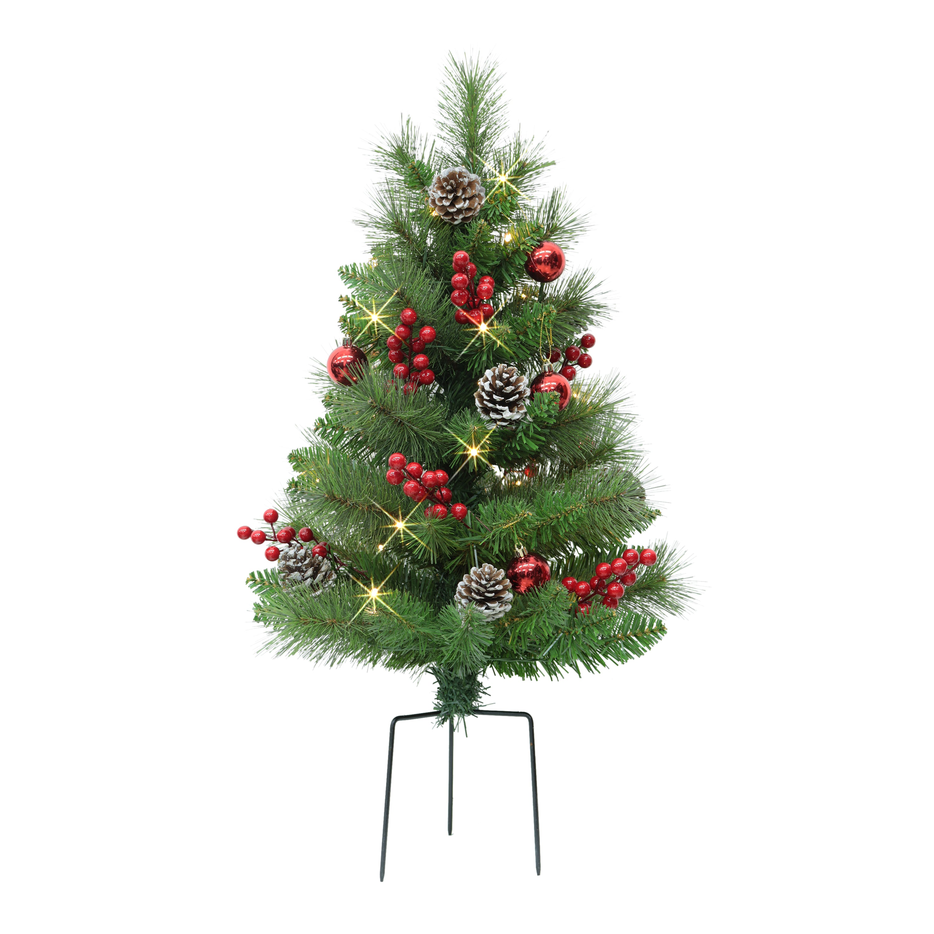 Set of 2 30" Pre-Lit Urn Filler with Battery-Operated Timer 3789-ST30LW035A-2-BO