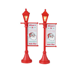 LEMAX North Pole Lamppost, set of 2, Battery Operated (4.5V)72 #34091