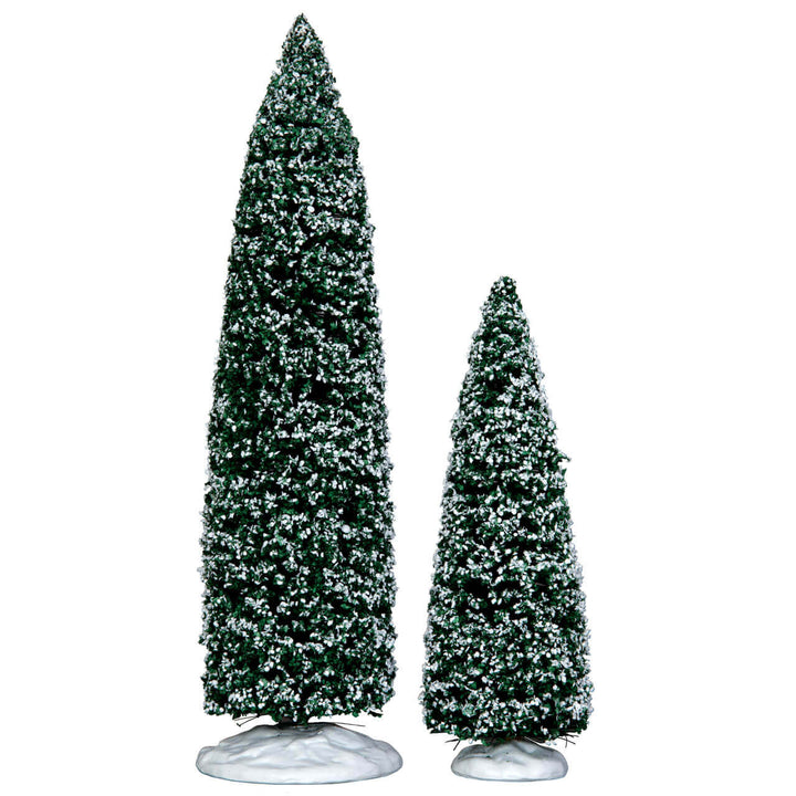 LEMAX Snowy Juniper Tree, Large & Medium, set of 2 #34664