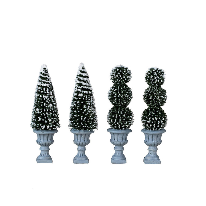 LEMAX Cone-Shaped & Sculpted Topiaries, set of 4 #34965
