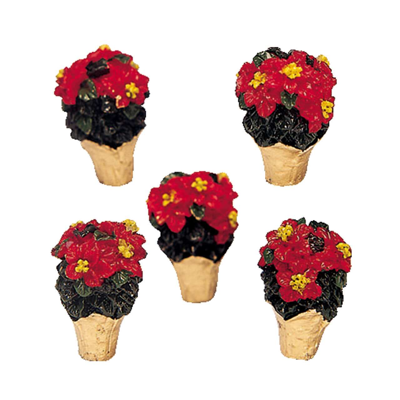 LEMAX Poinsettias, set of 5 #34970