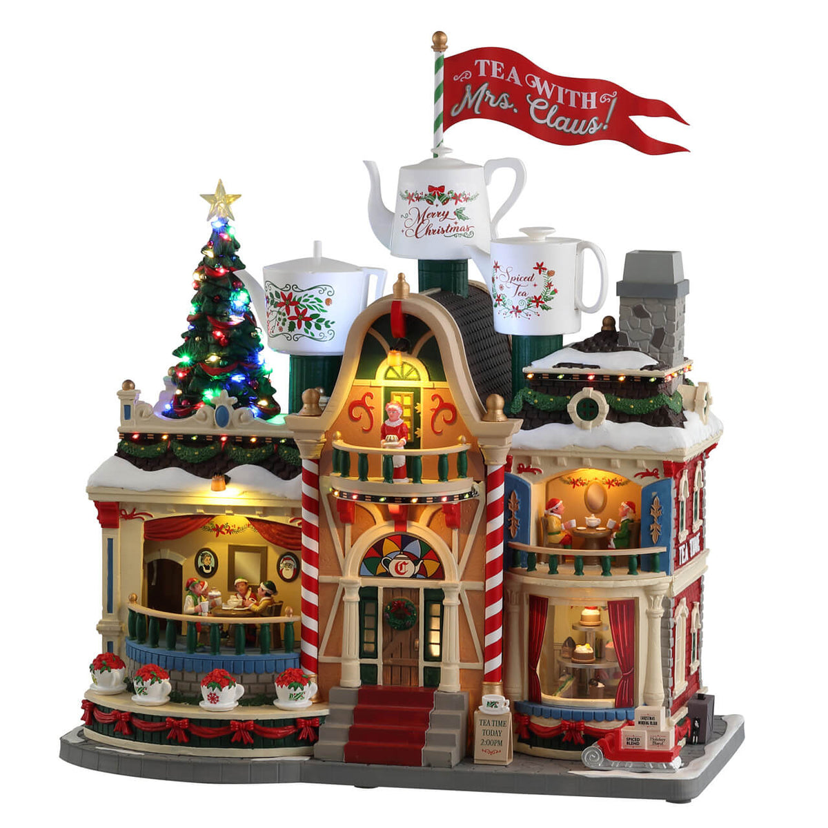 Lemax Tea With Mrs. Claus Sights and Sounds Building with 4.5V Adaptor #35018