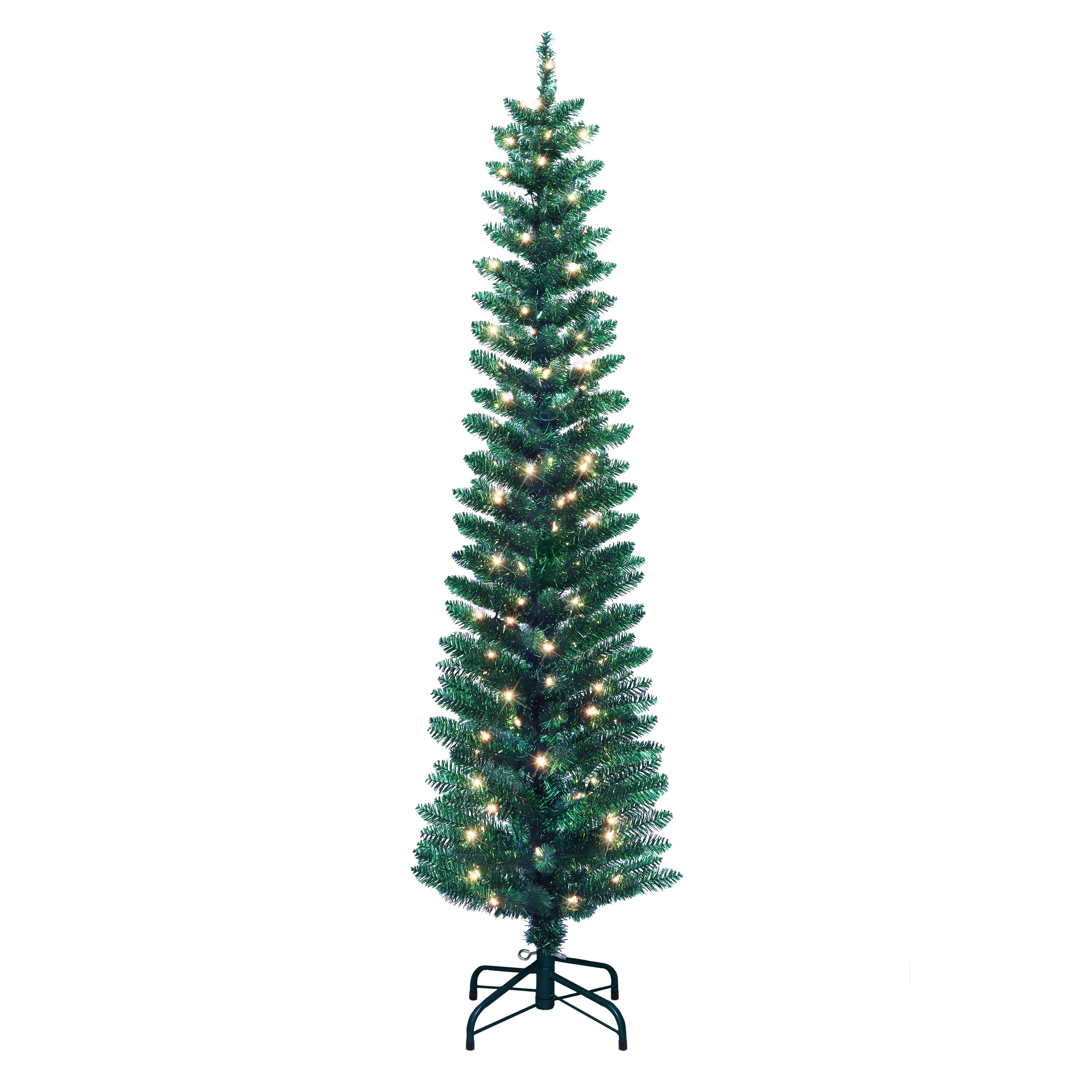 6 ft Pre-Lit Green Tinsel Artificial Tree 2642A-STGN60C1