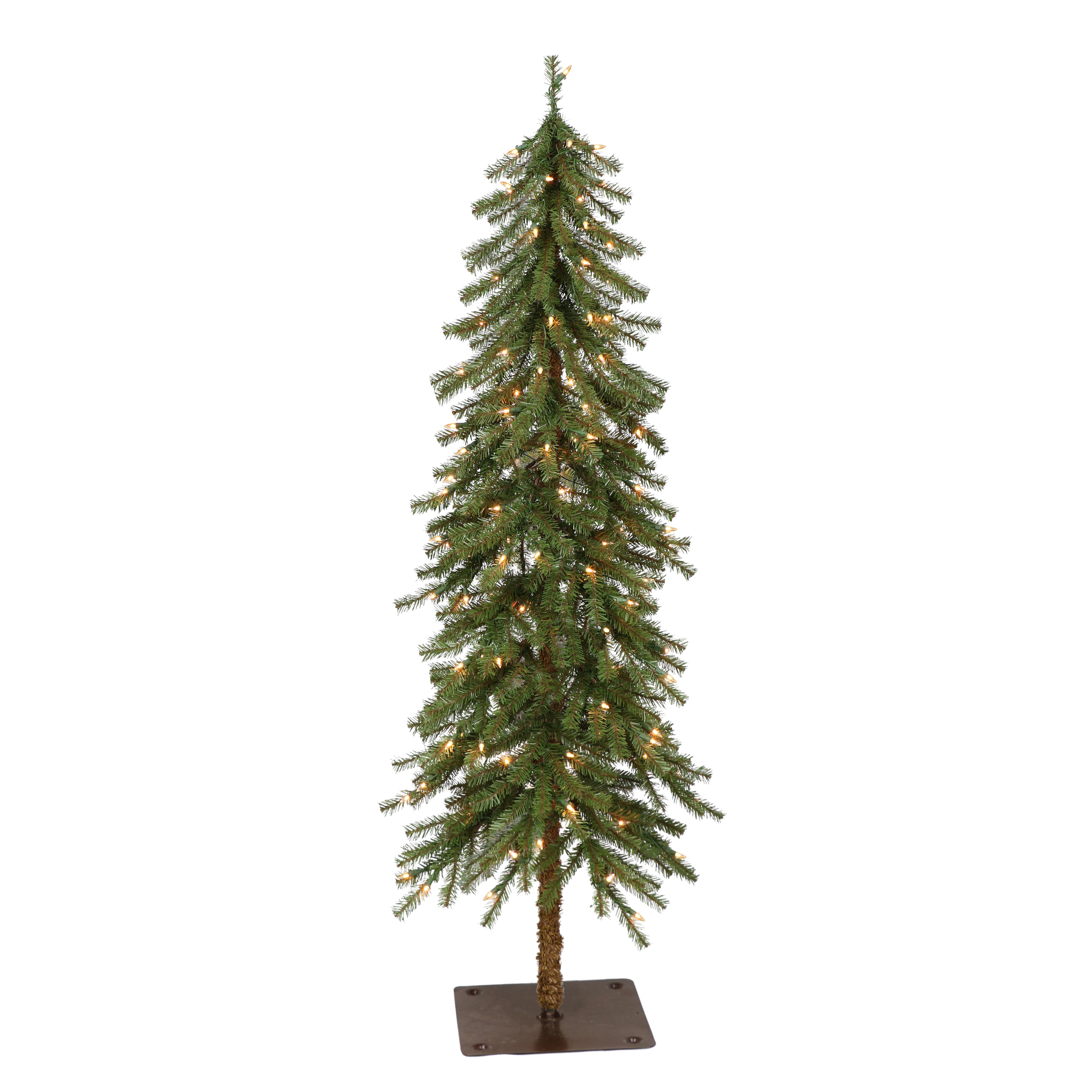 6 ft Pre-Lit Alpine Artificial Christmas Tree with 200 Lights Green AEGA-60C2