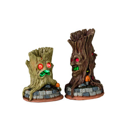 LEMAX Spooky Tree Trunks, set of 2, Battery Operated (4.5V) #44307