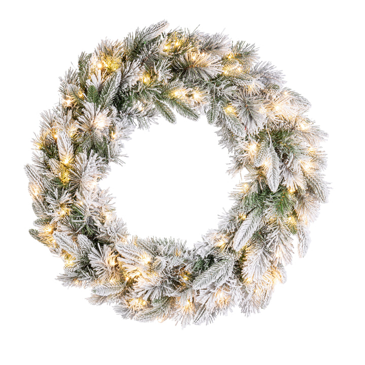 Sterling Elegant 30 Inch Prelit Mixed Tips Wreath with Dual Color LED Lights