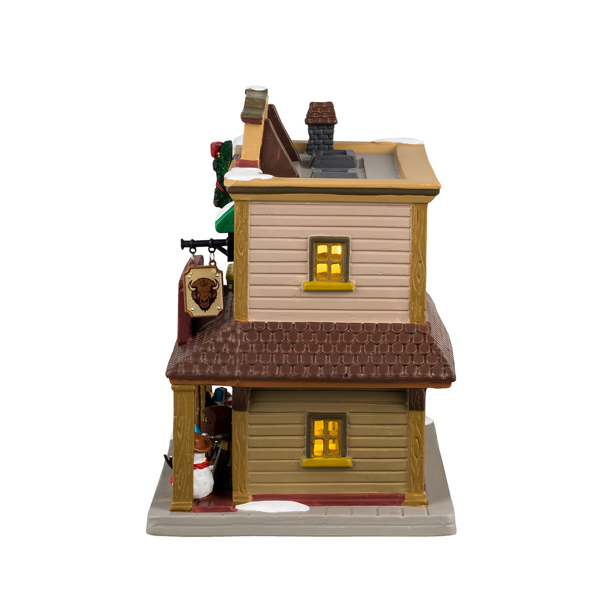 Lemax Brown Buffalo Trading Post Lighted Building #45230