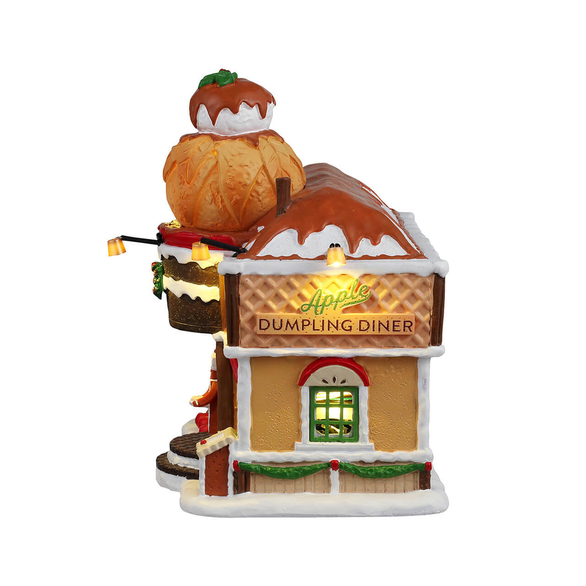 Lemax Apple Dumpling Diner Lighted Building Battery-Operated #45287