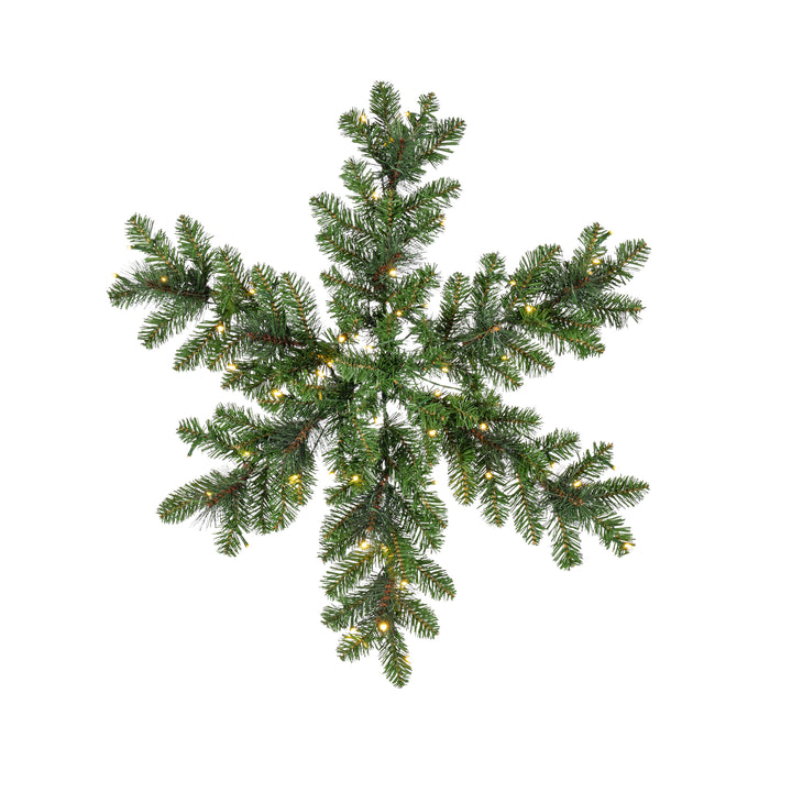 Sterling Elegant 30 Inch Needle Pine Mix Snowflake with 50 Warm White LED Lights