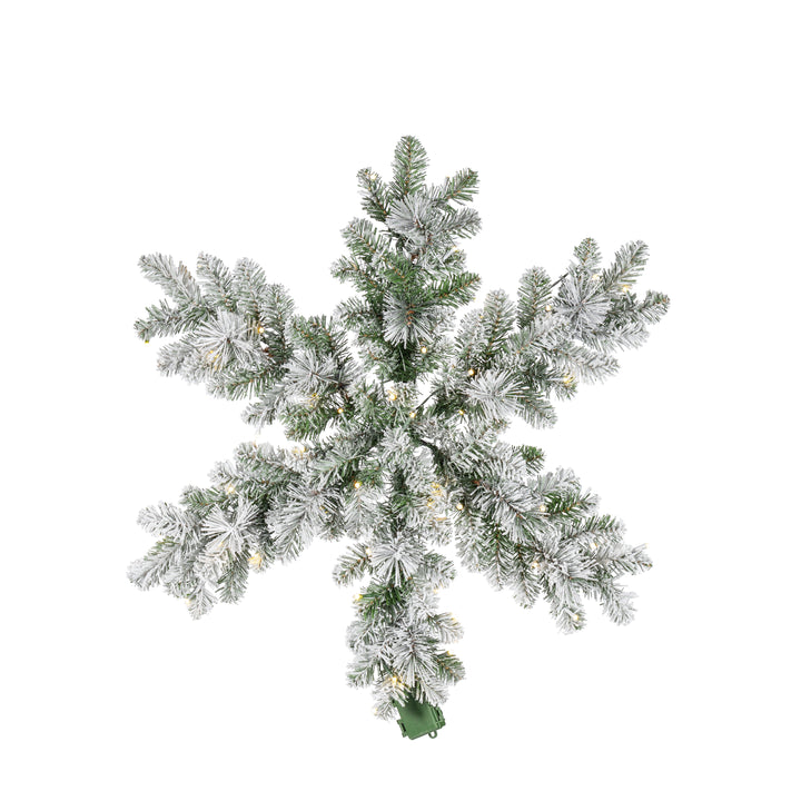 Sterling Stunning 30 Inch Flocked Needle Pine Mix Snowflake with Warm White LED Lights