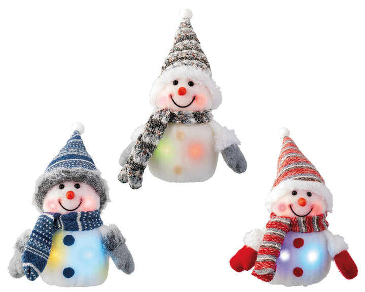 Lumineo 8.6" Lighted B/O Snowman, 3 Assorted # 482633