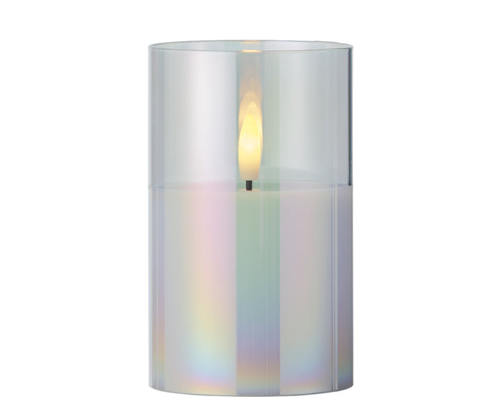 Lumineo 5"(H) x 3"(D) LED Wax Candle with Flickering Flame, B/O # 487540