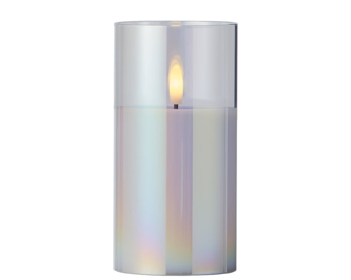 Lumineo 6"(H) x 3"(D) LED Wax Candle with Flickering Flame, B/O # 487541