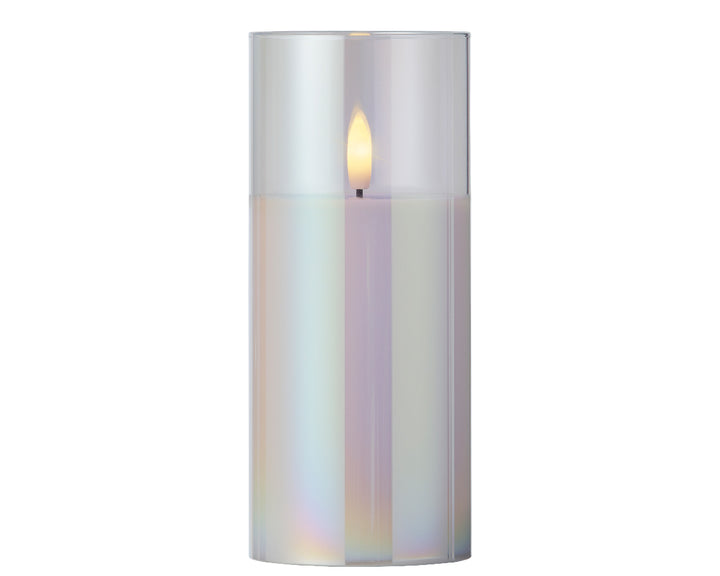 Lumineo 7"(H) x 3"(D) LED Wax Candle with Flickering Flame, B/O # 487542