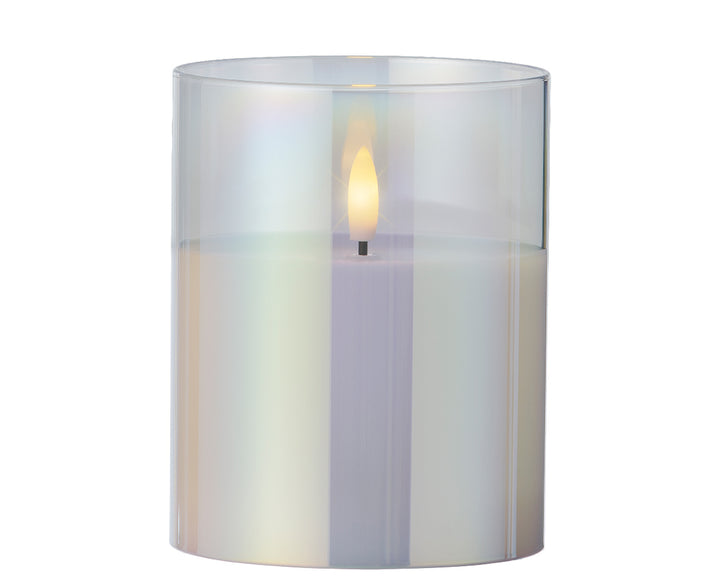 Lumineo 5"(H) x 4"(D) LED Candle with Flickering Flame, B/O # 487544