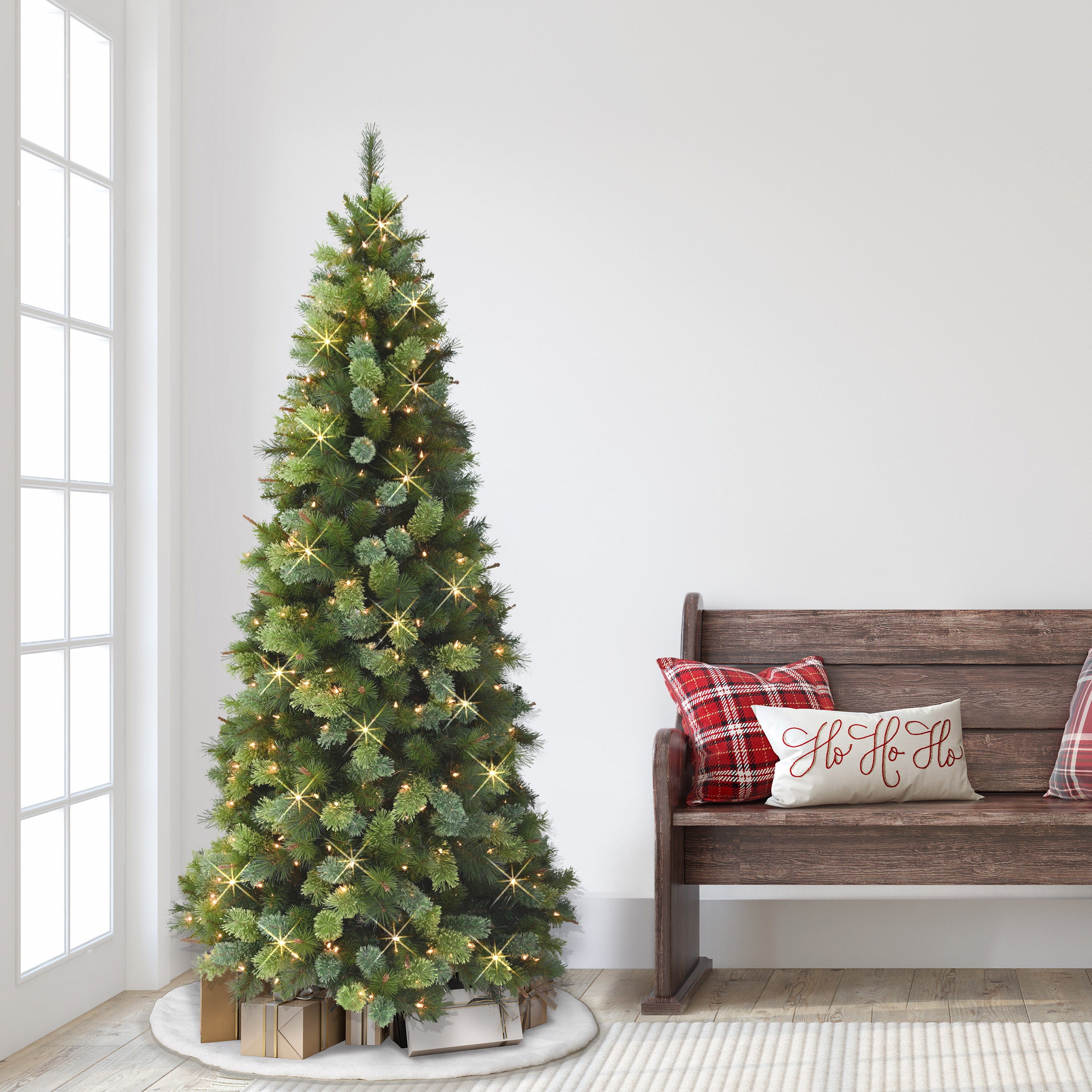 6.5ft Pre-Lit Slim Portland Fir Tree