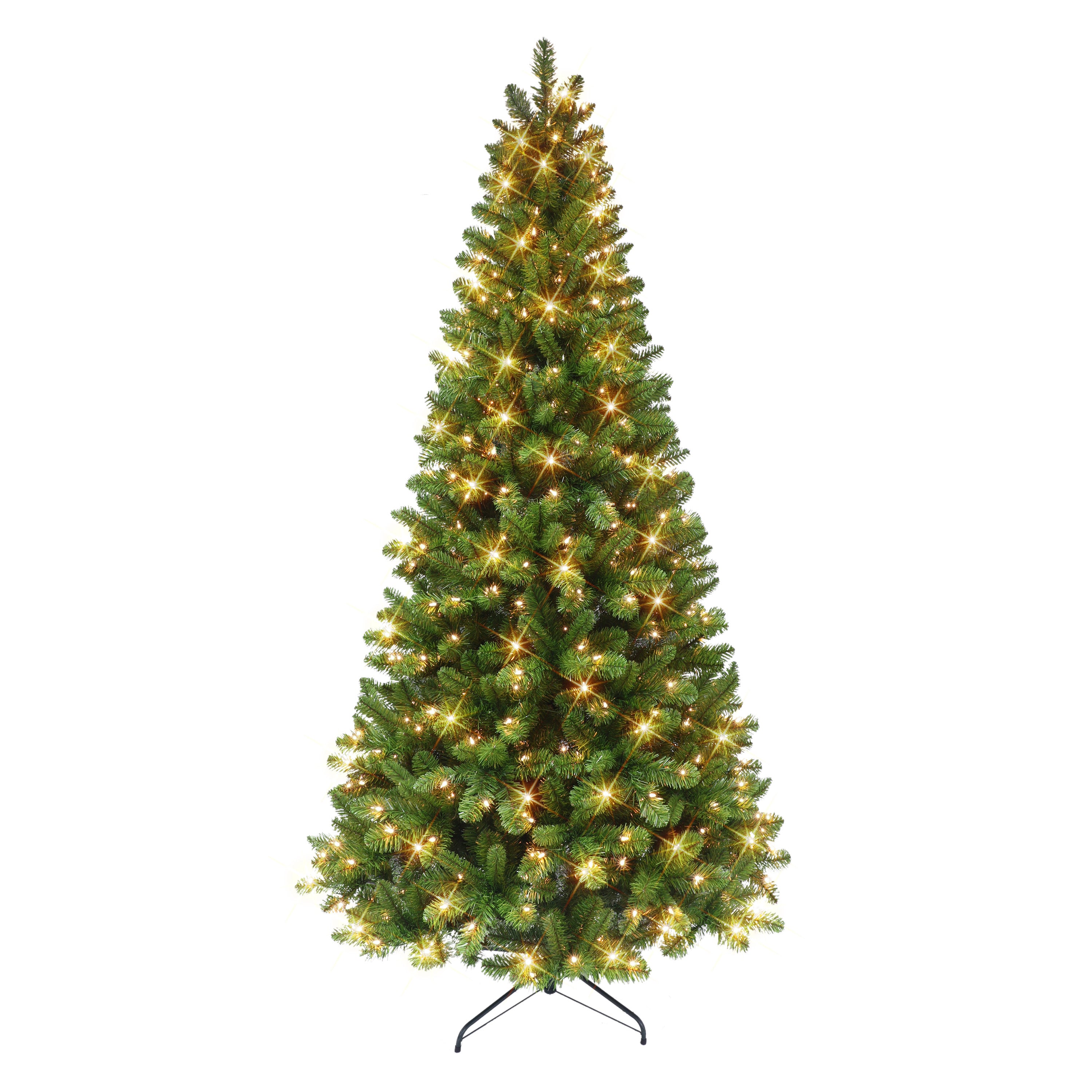 7.5 ft Pre-lit Virginia Pine Tree 1107 tips 350 UL Clear Lights Metal Stand 0998A-T75C5