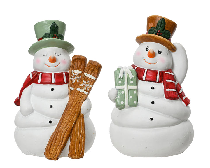 8" Snowman Piggy Bank, 2 Assorted # 530946