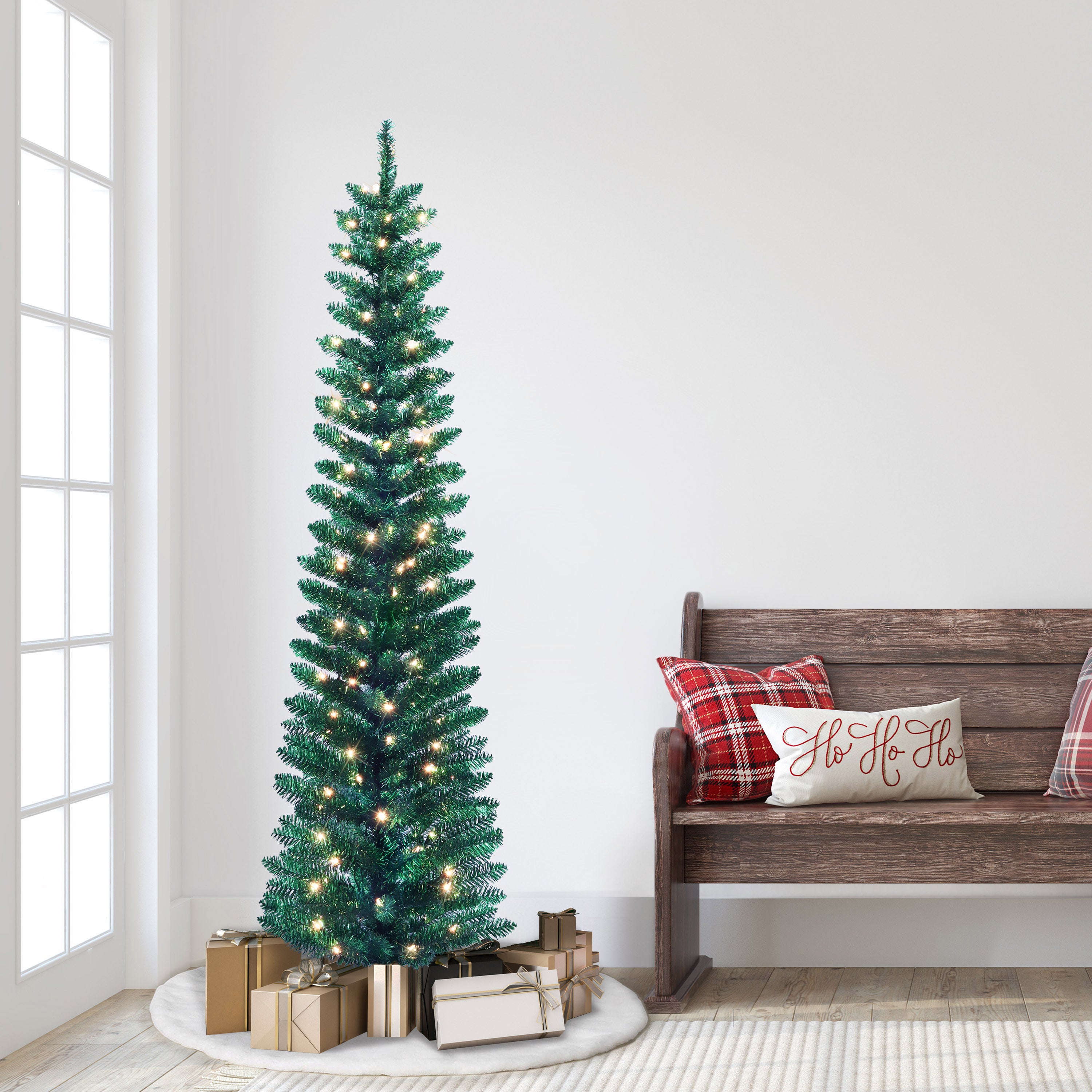 6ft Pre-Lit Green Tinsel Tree