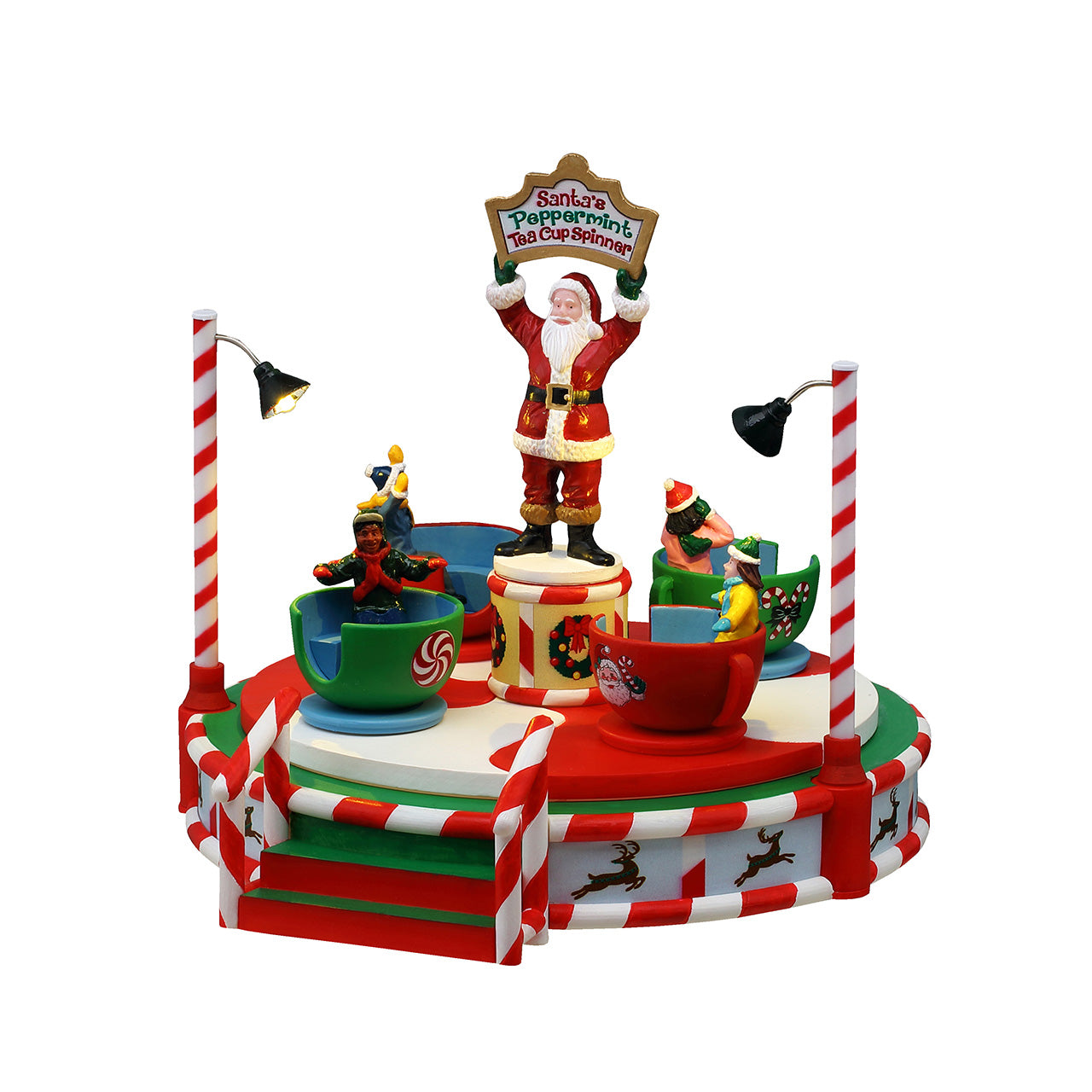 LEMAX Santa's Peppermint Teacup Spinner, Battery-Operated(4.5V) #54446 # 54446