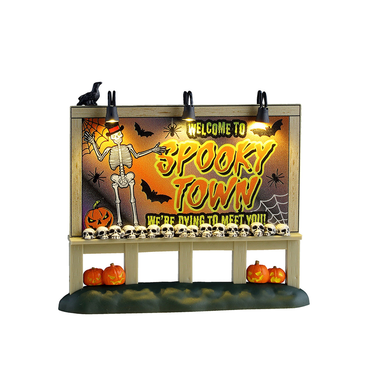 LEMAX Welcome to Spooky Town Sign, Battery-Operated (4.5V) #54476