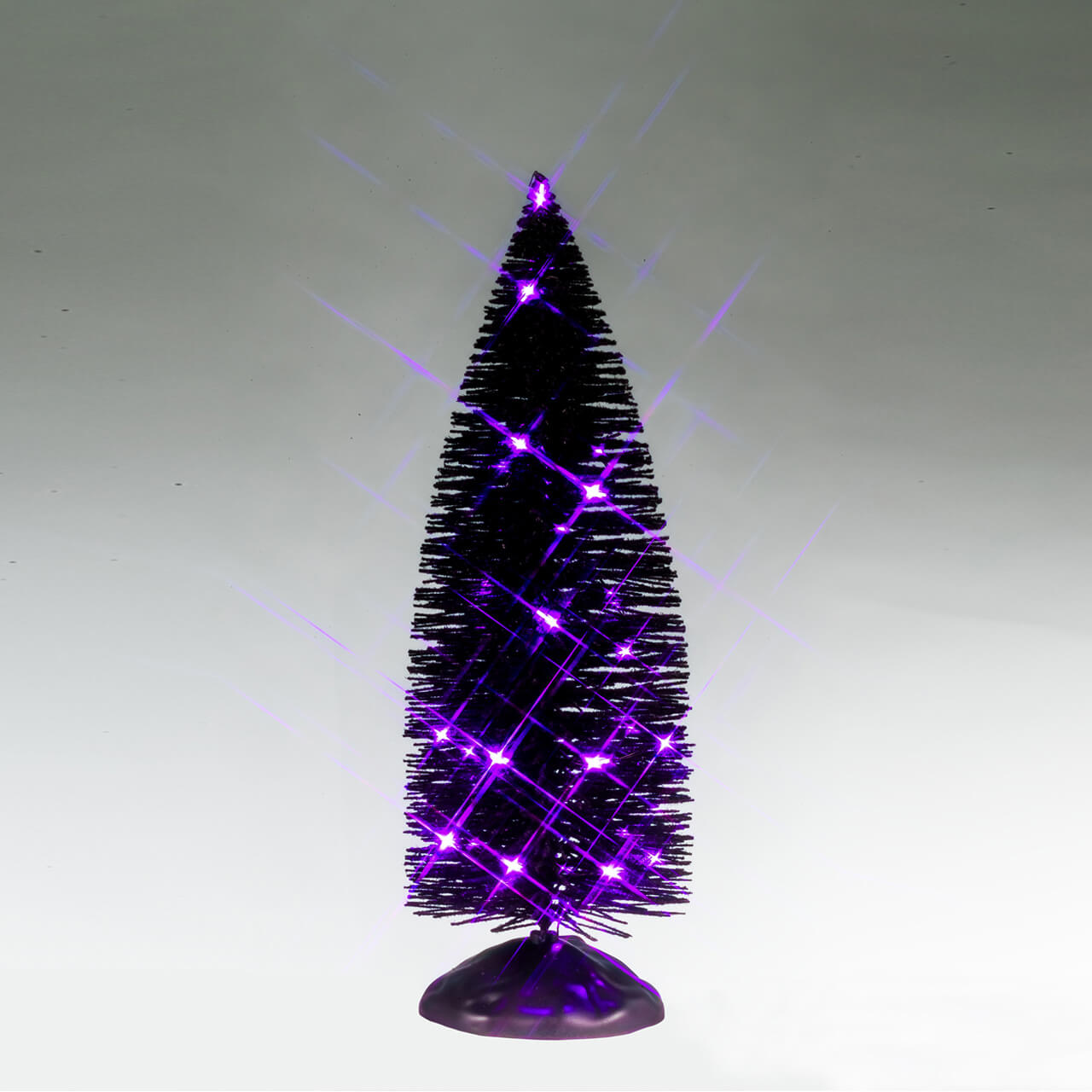 LEMAX Black Bristle Tree With Purple Lights, Battery-Operated(4 #54517 # 54517