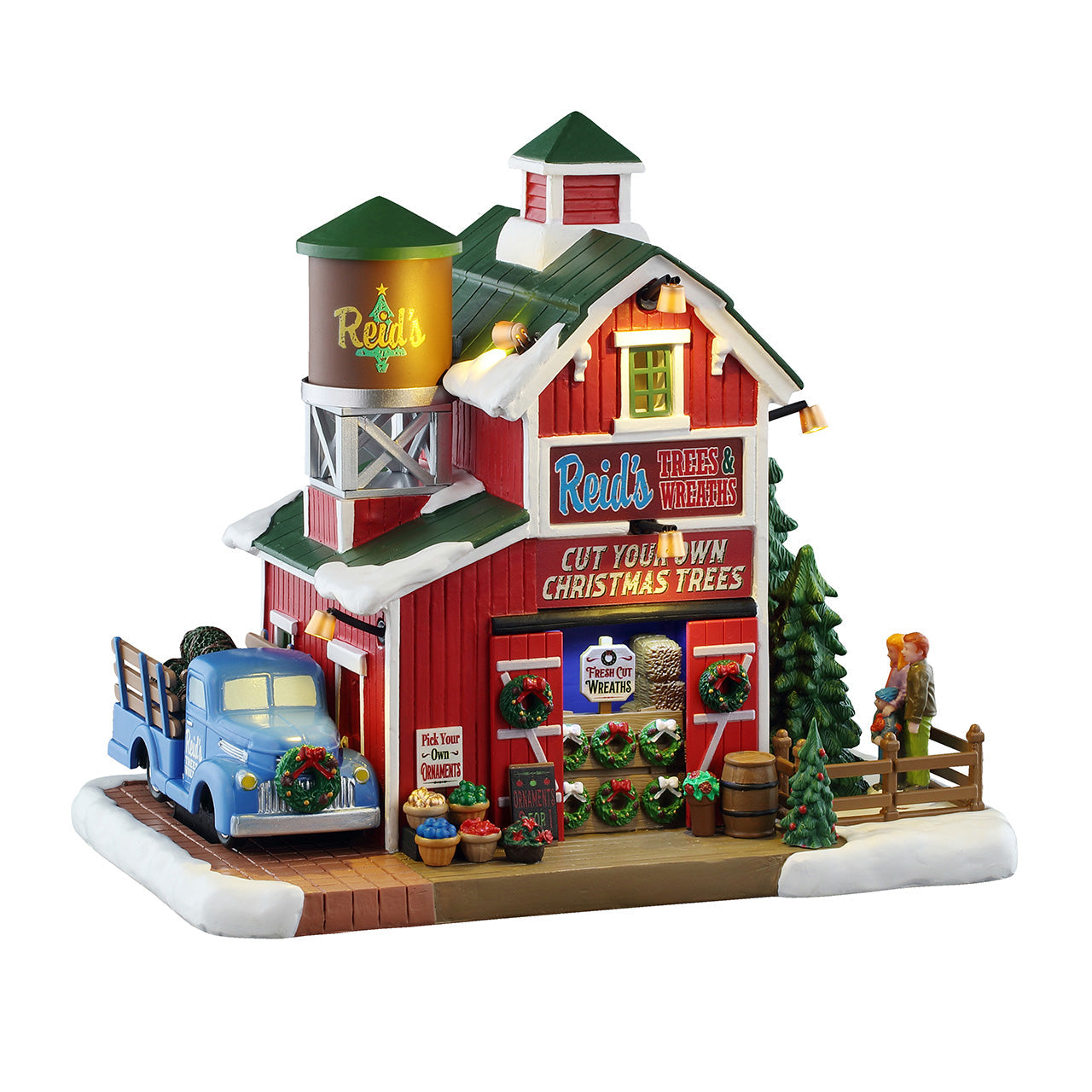 LEMAX Reid's Trees and Wreaths, Battery-Operated (4.5V) #55352