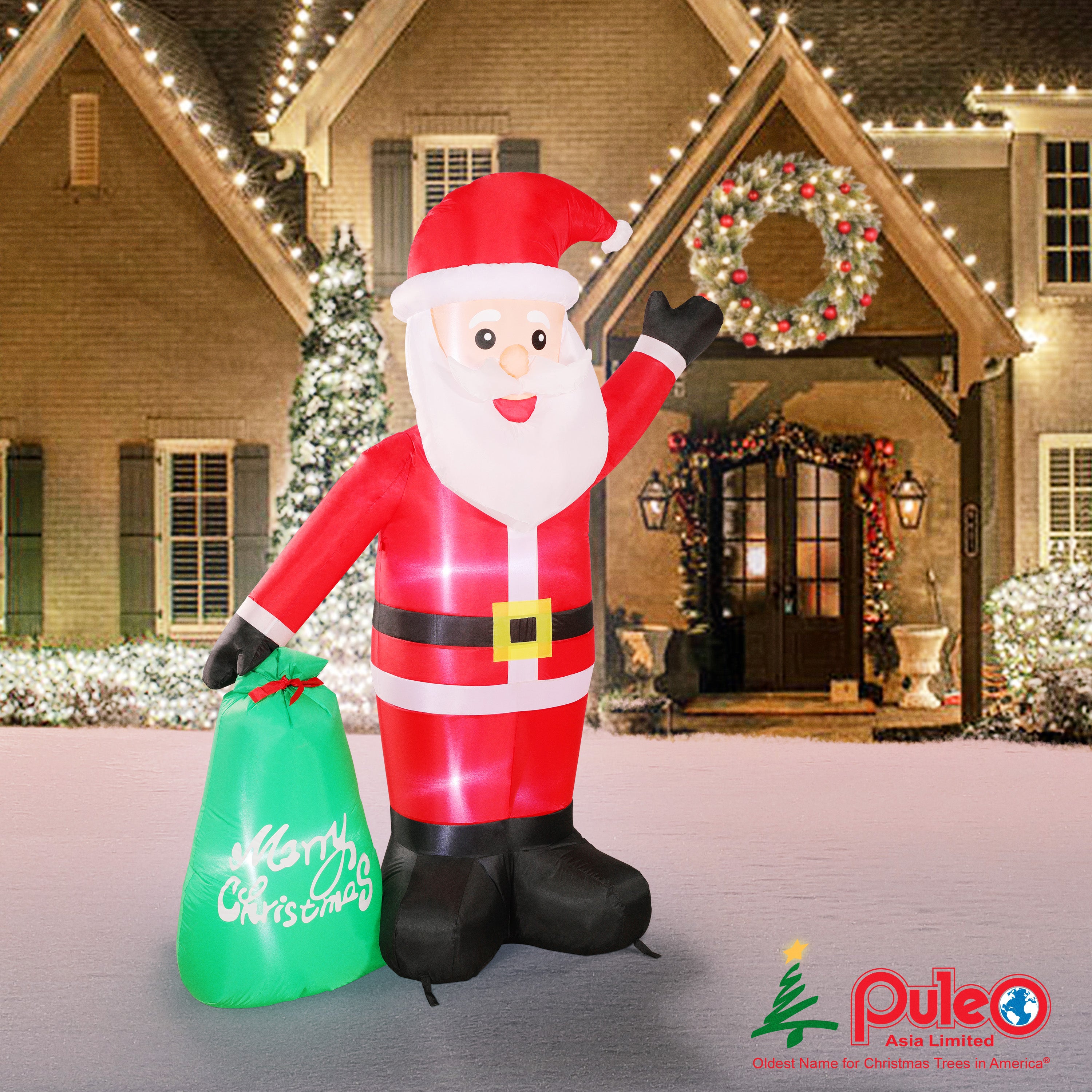 6ft Lighted Blow-Up Inflatable Santa Claus