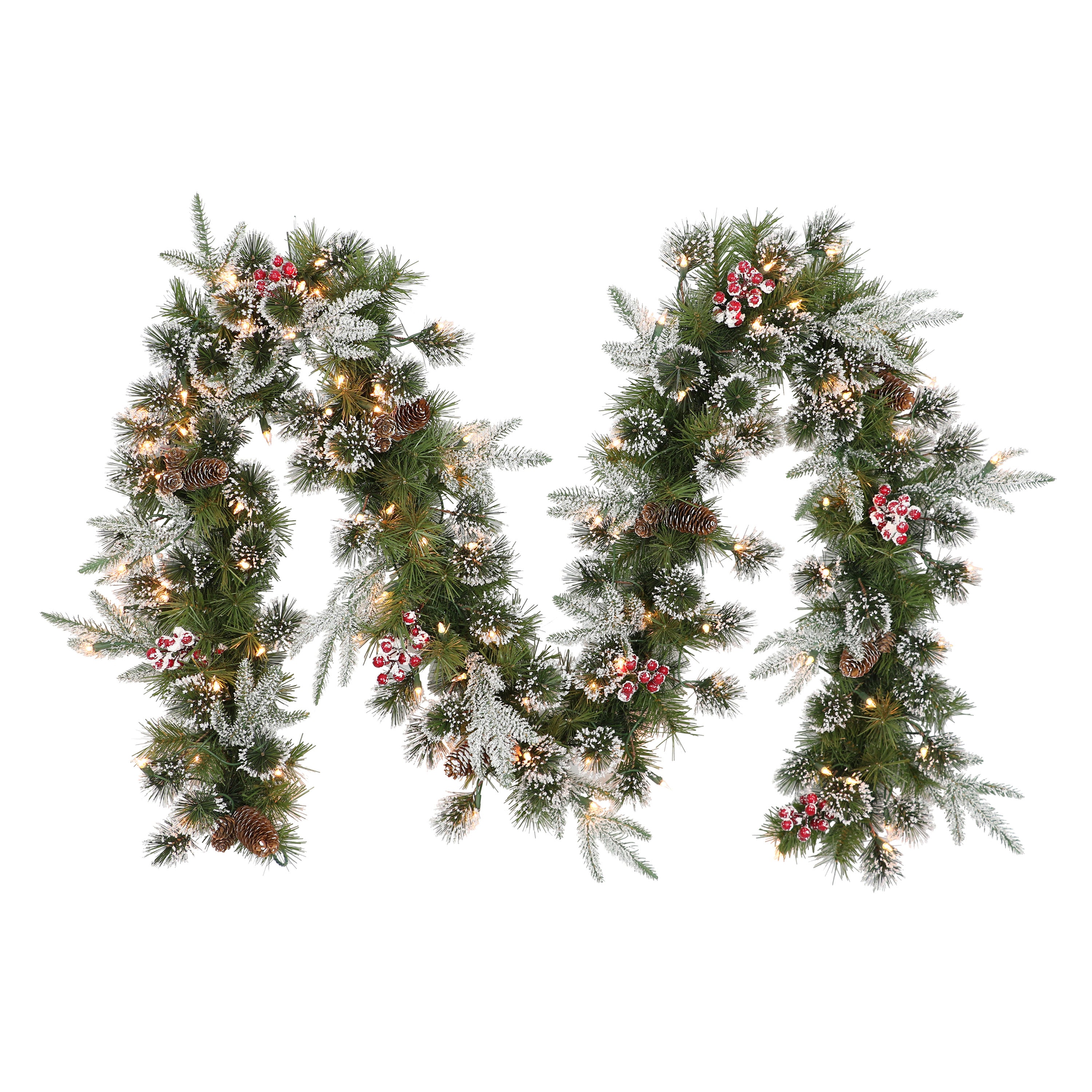 Pre-Lit 9' x 10" Decorated Christmas Garland with 100 Lights, Green 1754A-910C1