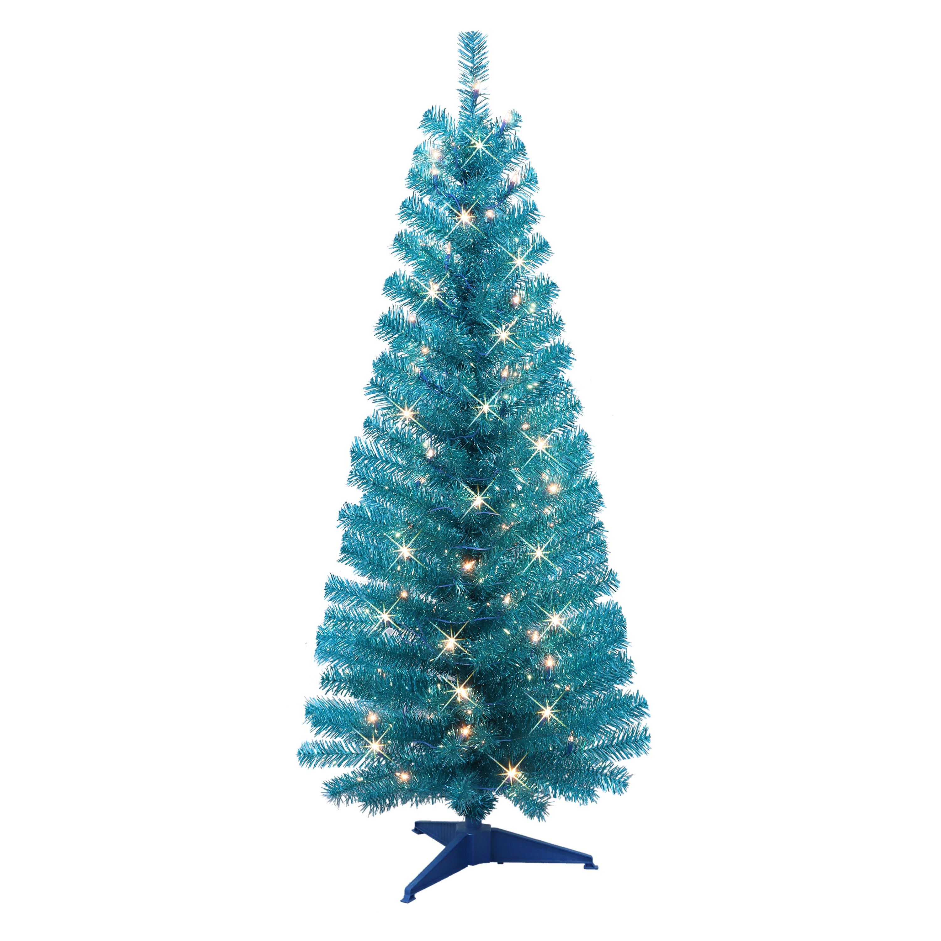 4.5 ft Pre-Lit Teal Tinsel Artificial Tree TL-2675-STTL45C07A