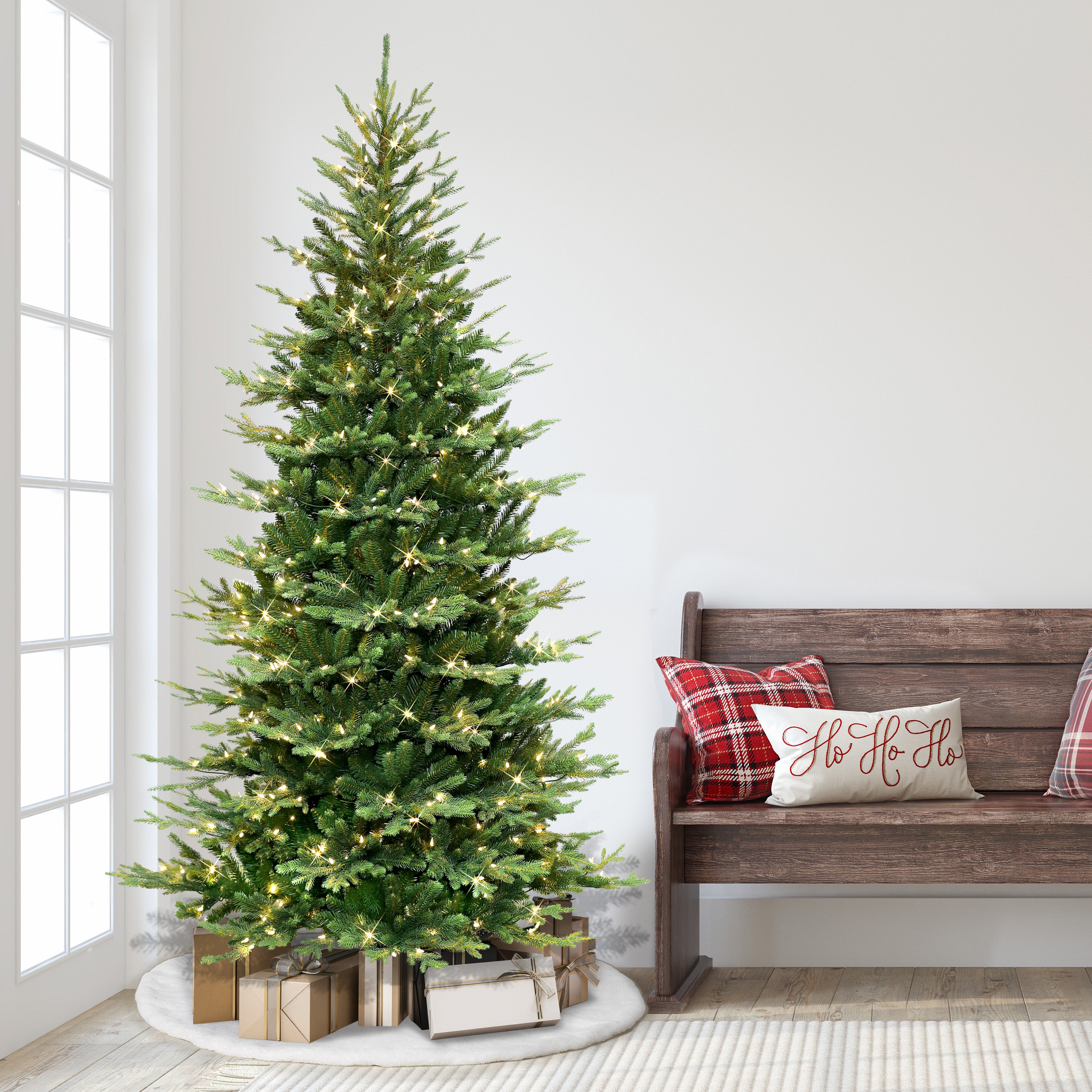 7.5ft Pre-lit Slim Balsam Fir Christmas Tree
