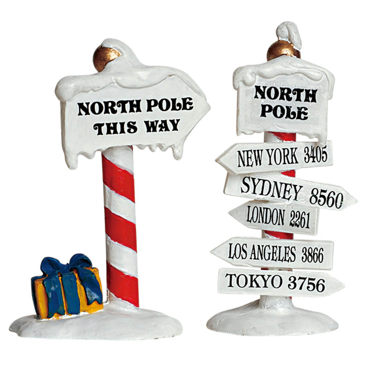 LEMAX North Pole Signs, set of 2 #64455