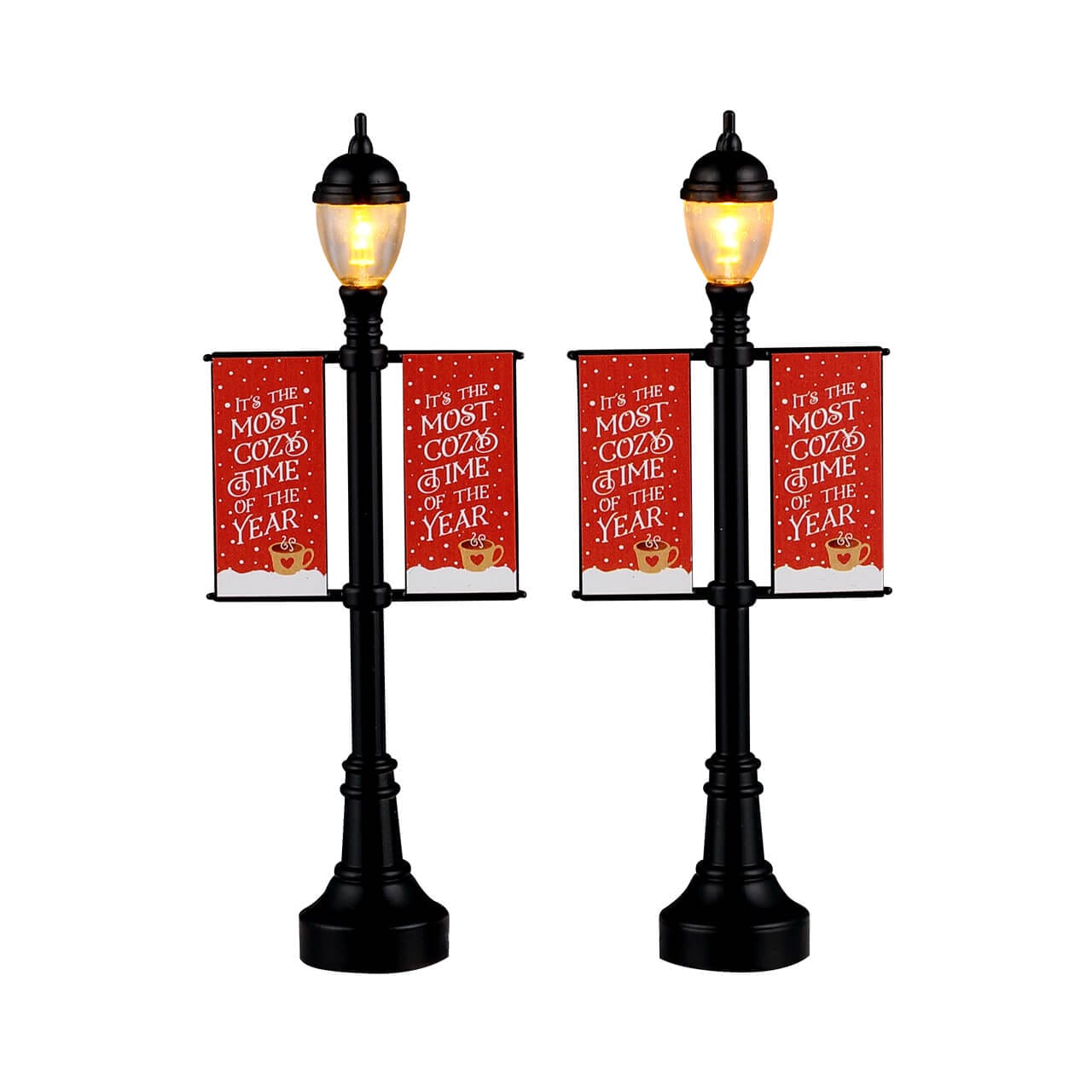 LEMAX Lamp Post Banners, set of 2, Battery-Operated (4.5V) #64646