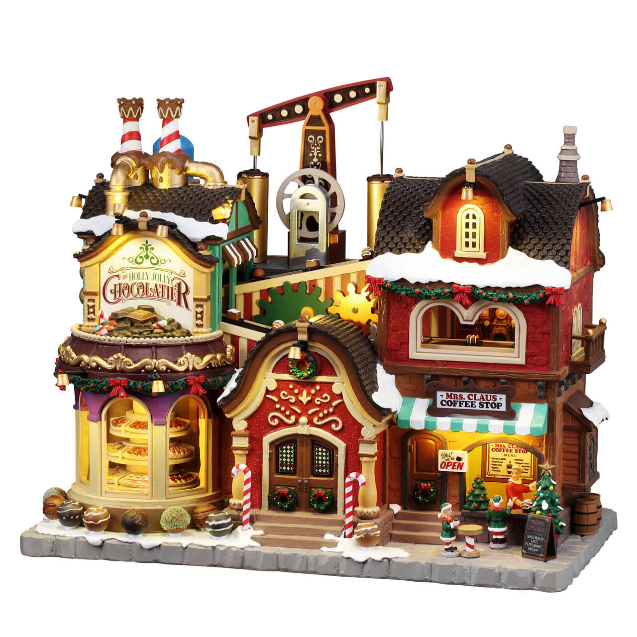 LEMAX The Holly Jolly Chocolatier & Mrs. Claus Coffee Shop, with 4.5V Adaptor #65521