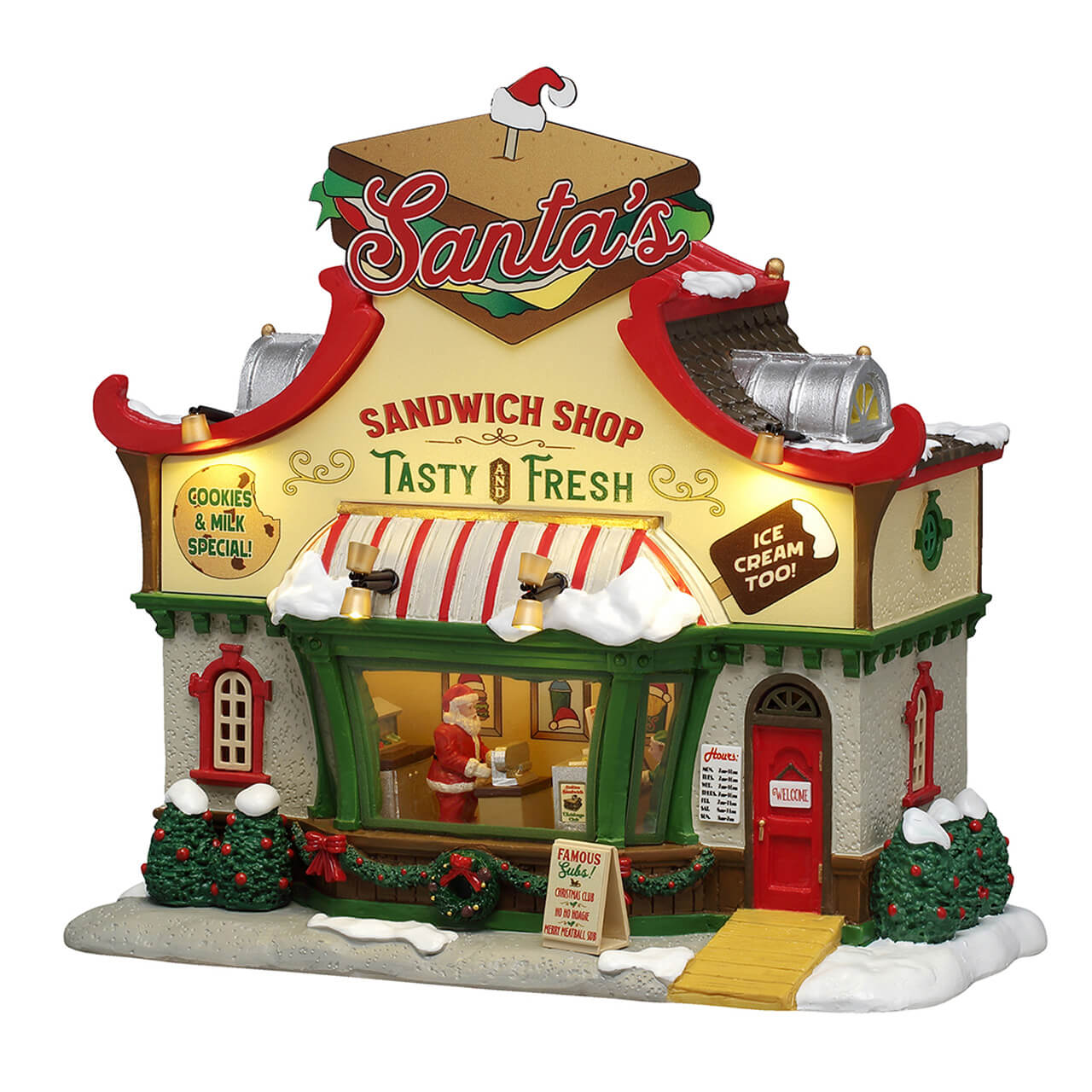LEMAX Santa's Sandwich Shop, Battery-Operated (4.5V) #65570