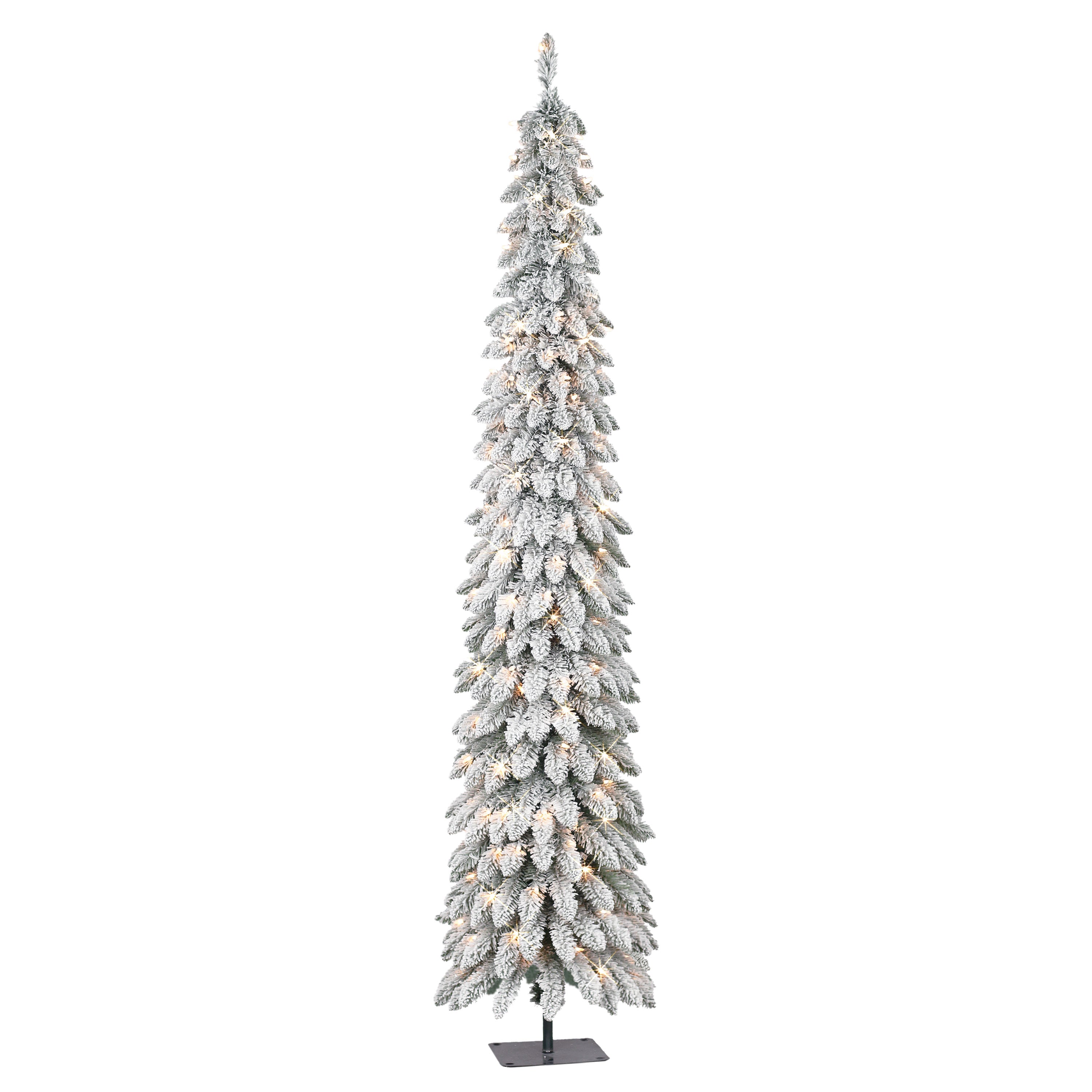 7 ft Pre-Lit Flocked Artificial Alpine Pencil Tree 01063A-TFP70C15