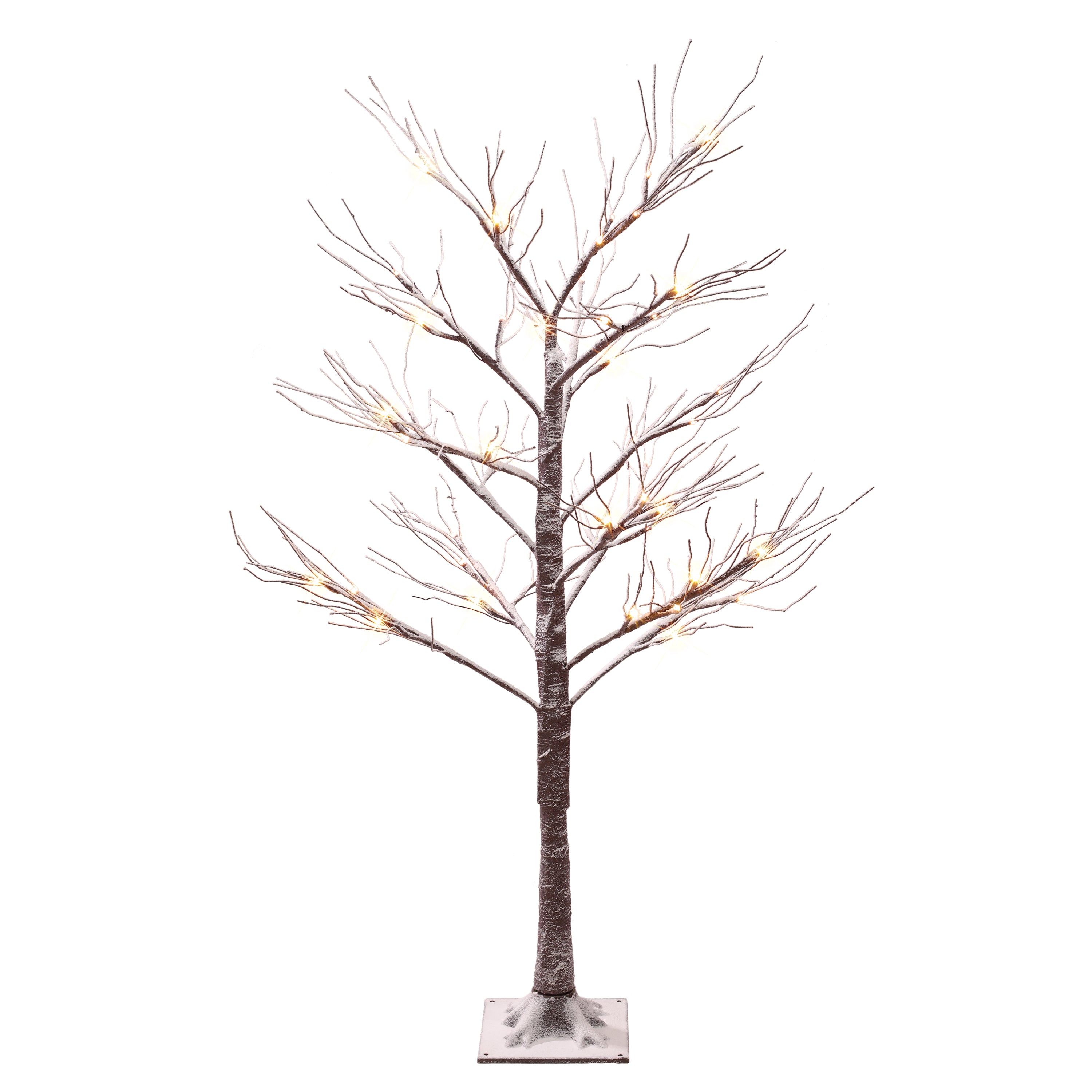 4 ft Pre-Lit Flocked Brown Artificial Twig Tree DE2683LA-40