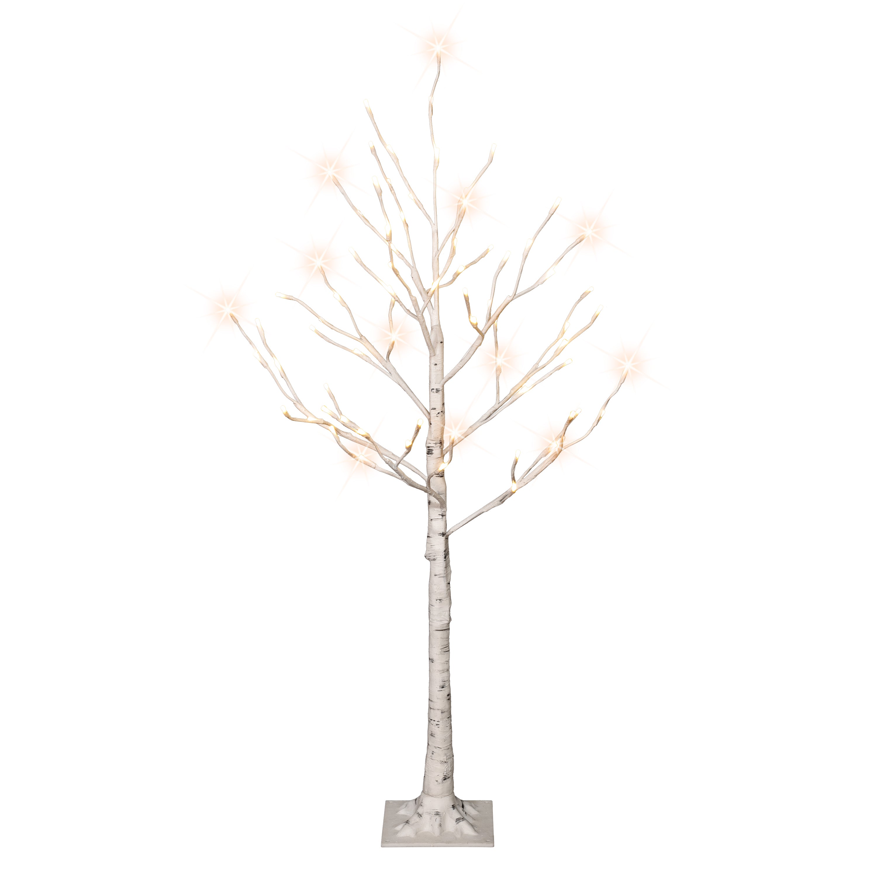 Set of 2 4 ft Pre-Lit White Artificial Artificial Twig Tree DE2687LA-40-2
