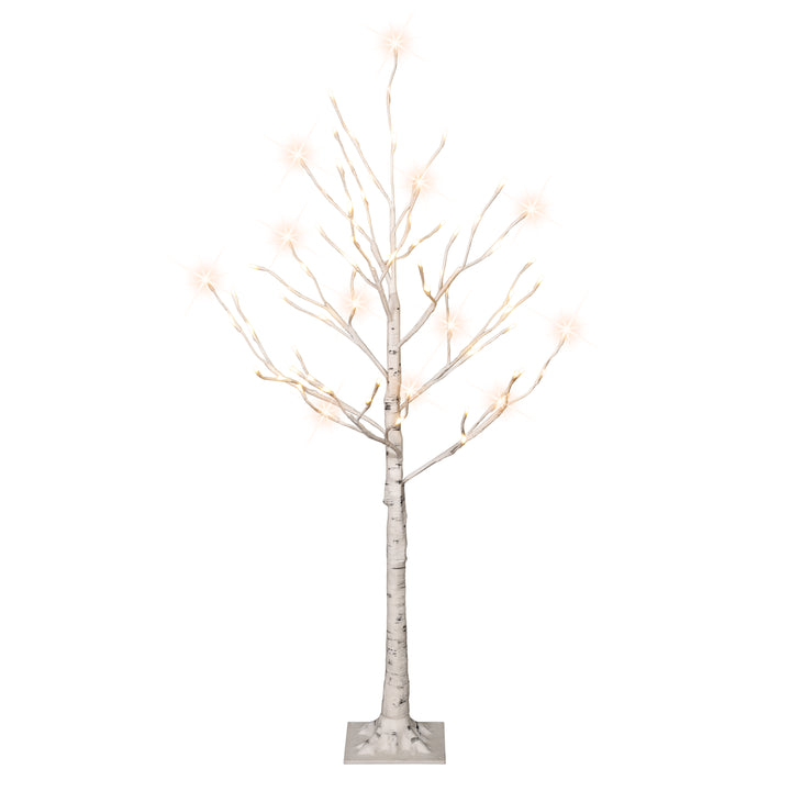 Set of 2 4 ft Pre-Lit White Artificial Artificial Twig Tree DE2687LA-40-2
