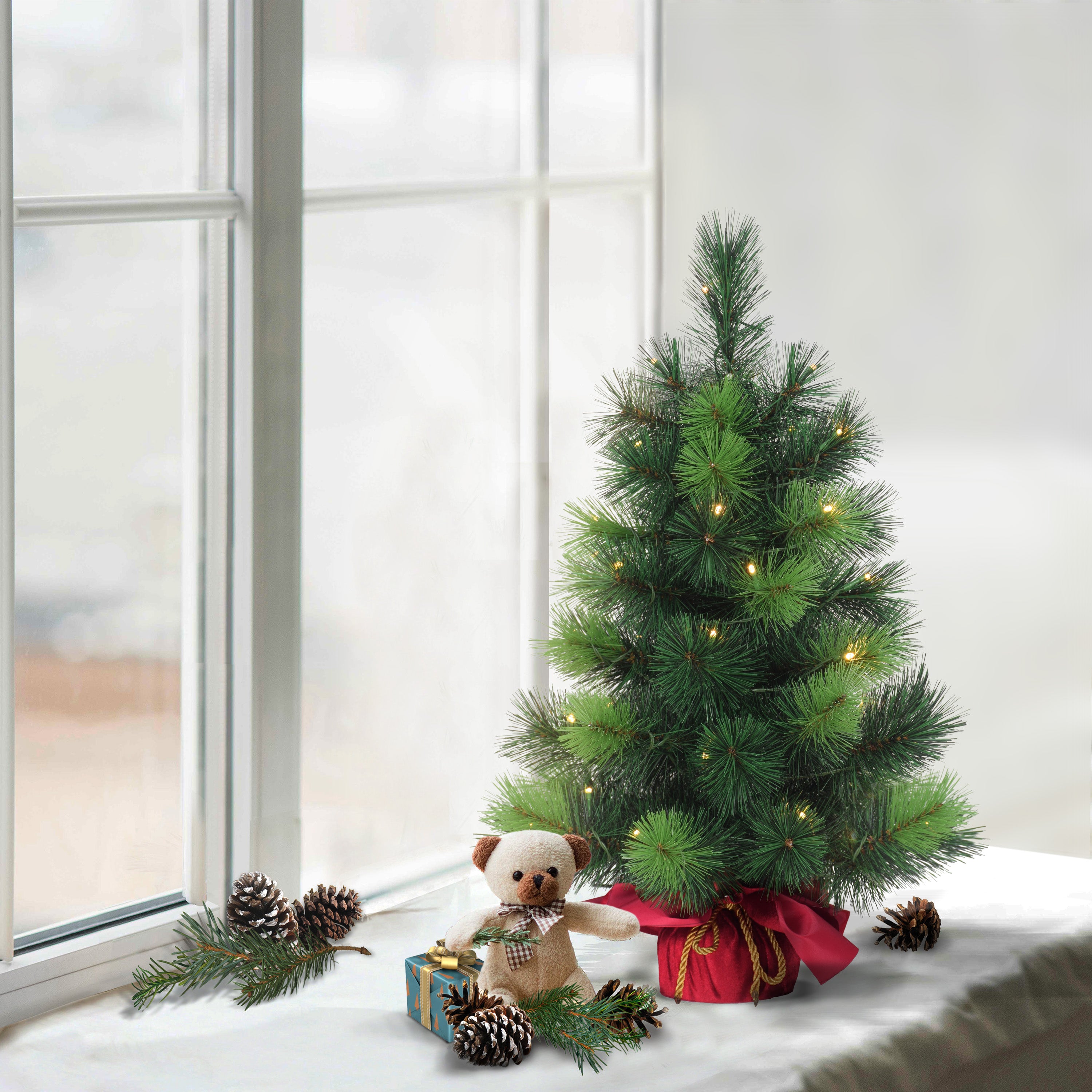 2ft Pre-Lit Table Top Christmas Tree