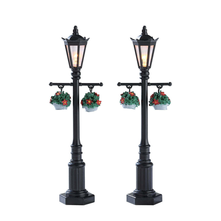 LEMAX Old English Lamp Post, set of 2, Battery Operated (4.5V) #74231