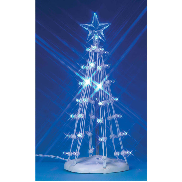 LEMAX Lighted Silhouette Tree(Blue), M, Battery Operated (4.5V) #74658