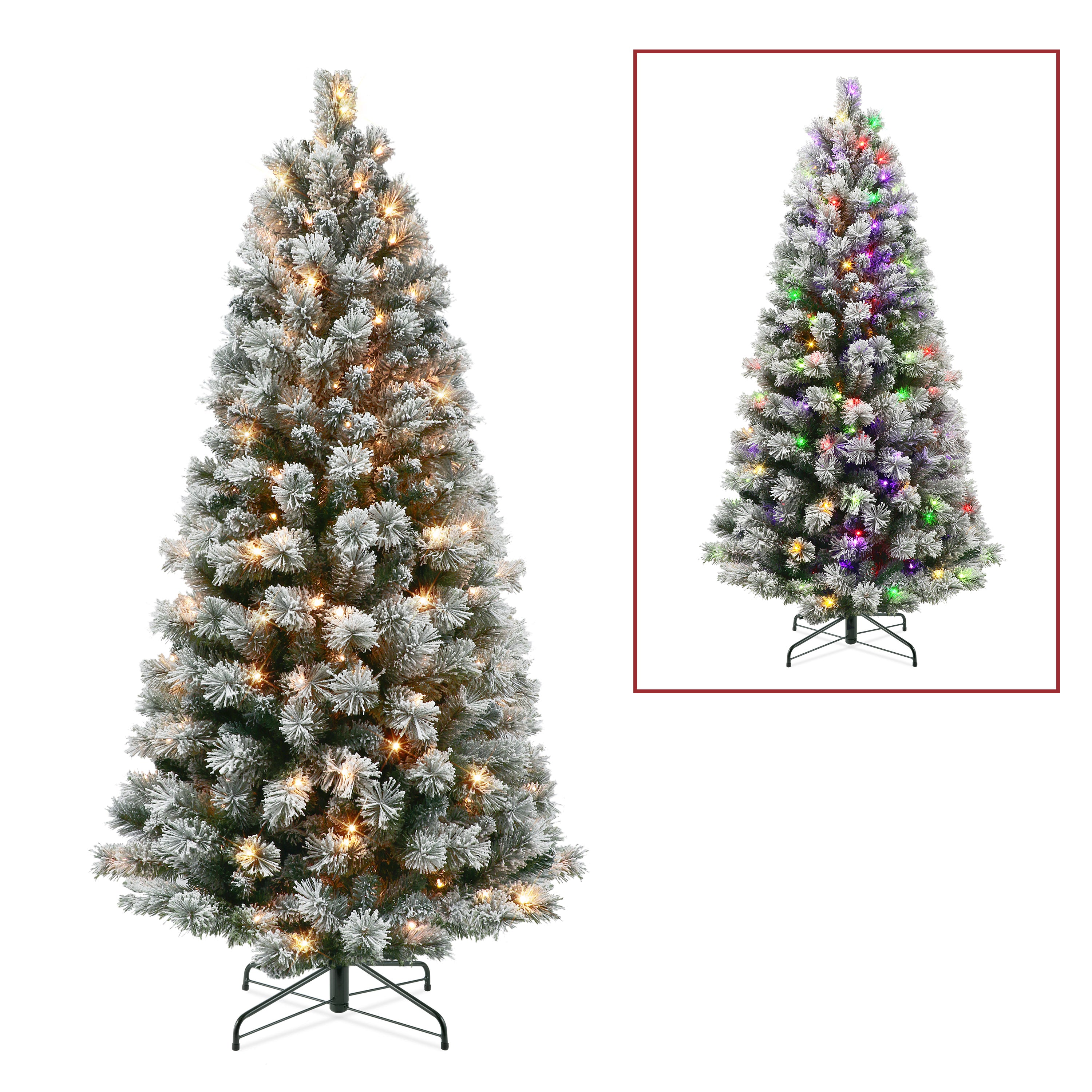 6 ft Pre-Lit Flocked Montana Pine Artificial Tree MOPFA-60LD250