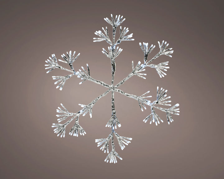 Lumineo 42"(H) x 38"(W) LED Silver Snowflake in Cool White # 783068