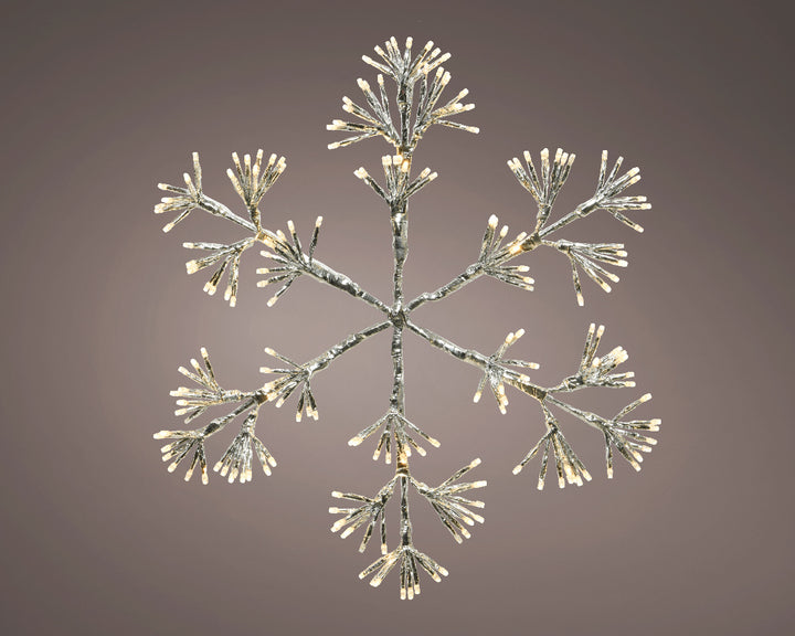 Lumineo 31"(H) x 29"(W) LED Silver Snowflake in Warm White # 783072