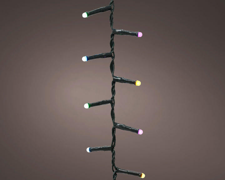 Lumineo 36ft x 500 LED Soft Glow Compact Twinkling 8-Function String Lights in Multi Color/Green Wire # 783937