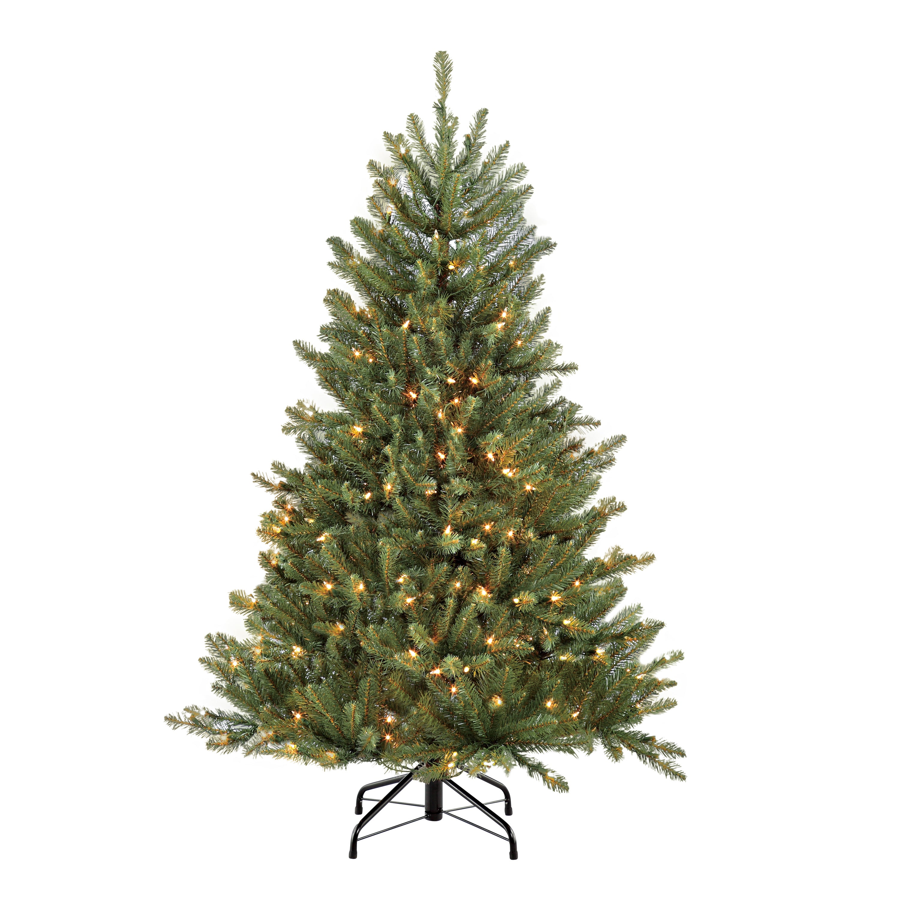 4.5 ft Pre-Lit Fraser Fir Artificial Christmas Tree with 250 UL Clear Lights Metal Stand Green FFA-45C25